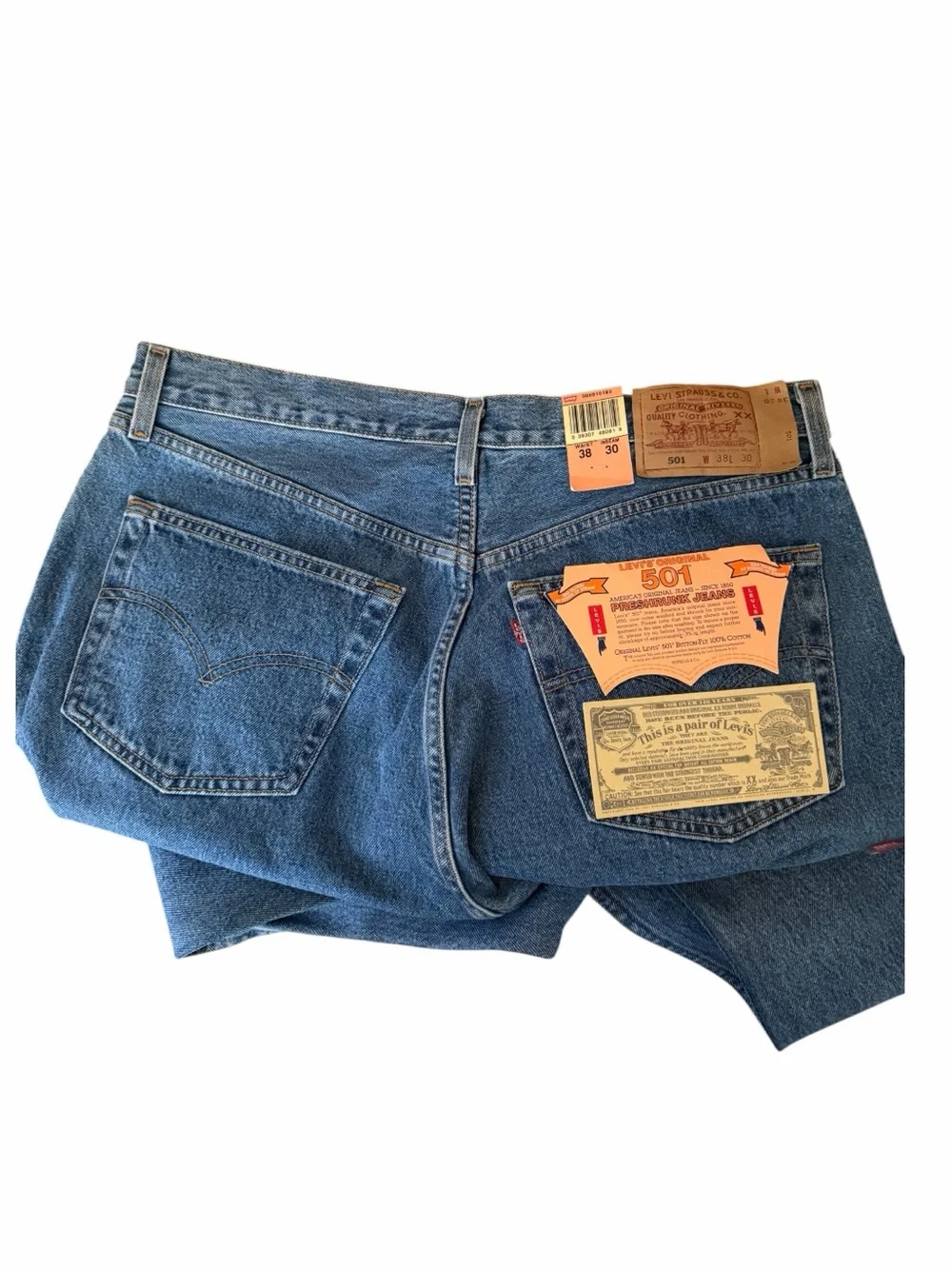 Levi’s Vintage New Old Stock, 501-0193 Button Fly Made in USA Jeans Size W38 L30